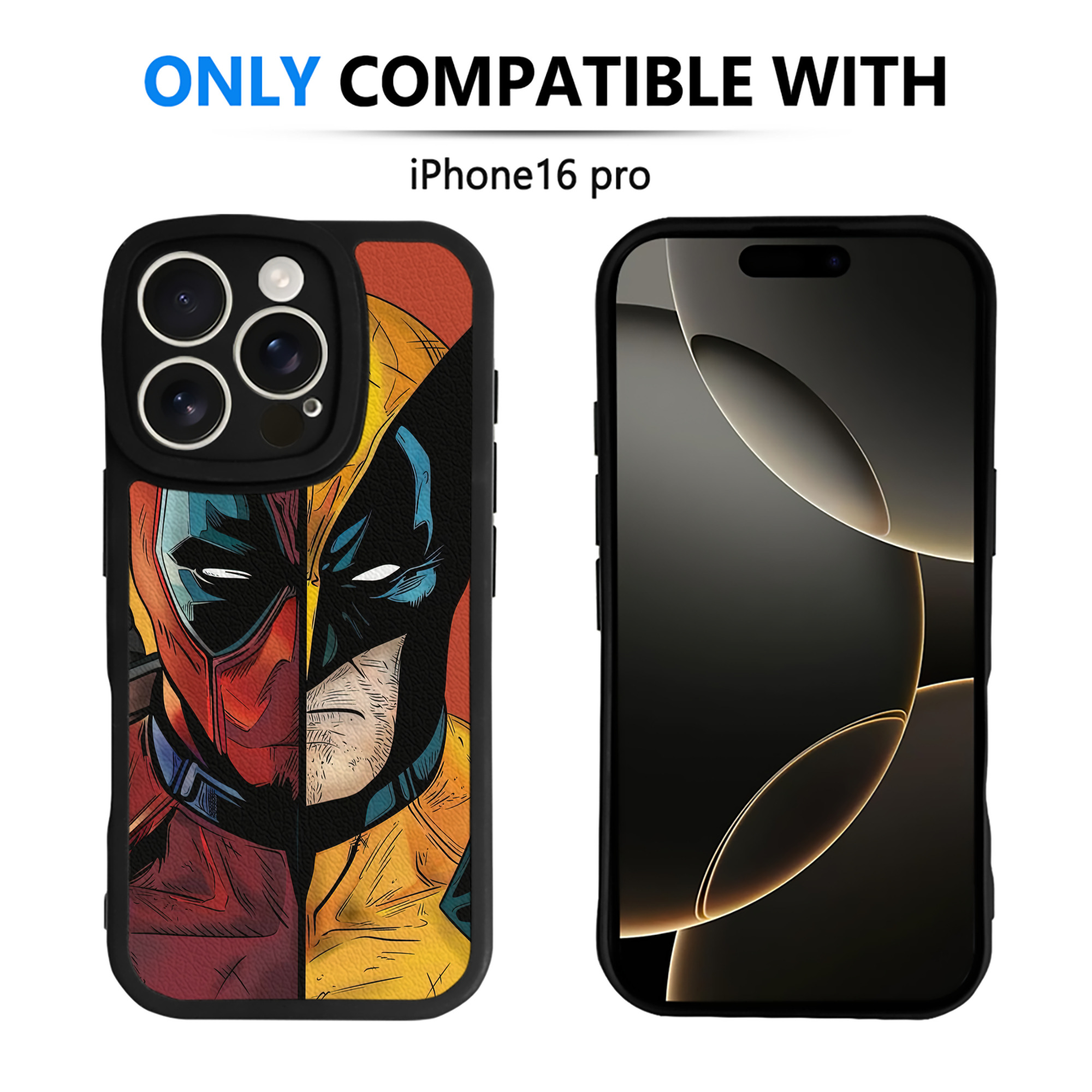 （画像用） Deadpool デッドプール 【iPhone 16シリーズ対応】シリコンスマホケース（レザー調） 材質：シリコン